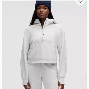 Lululemon Athletica White Long Sleeve Cropped Hoodie